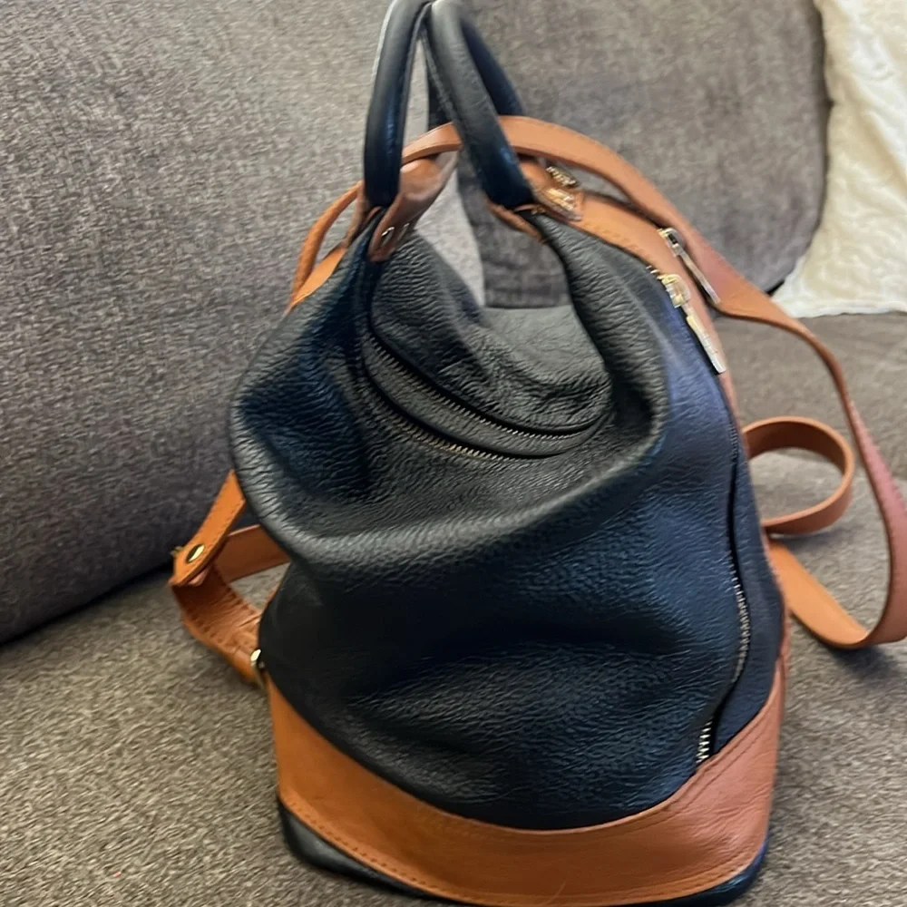 Valentina Sling Backpack Italian Leather Convertible Bucket Bag Purse
